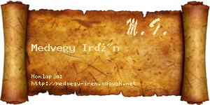 Medvegy Irén névjegykártya